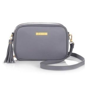 🆕🌸Joy & Iman RDIF Handbag Grey Leather Crossbody Credit Card Compartments NWT